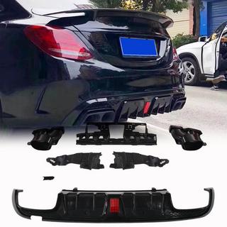 Difúzor zadného nárazníka s koncovkami výfuku (pre SD C43 AMG 2015-2021, karbón) fotografia 1