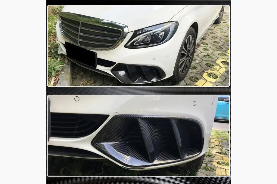 Mercedes C-class W205 2014–2021 Karbonové kryty hmloviek (pre SD Base 2015-2019, Carbon) Fotografia 3