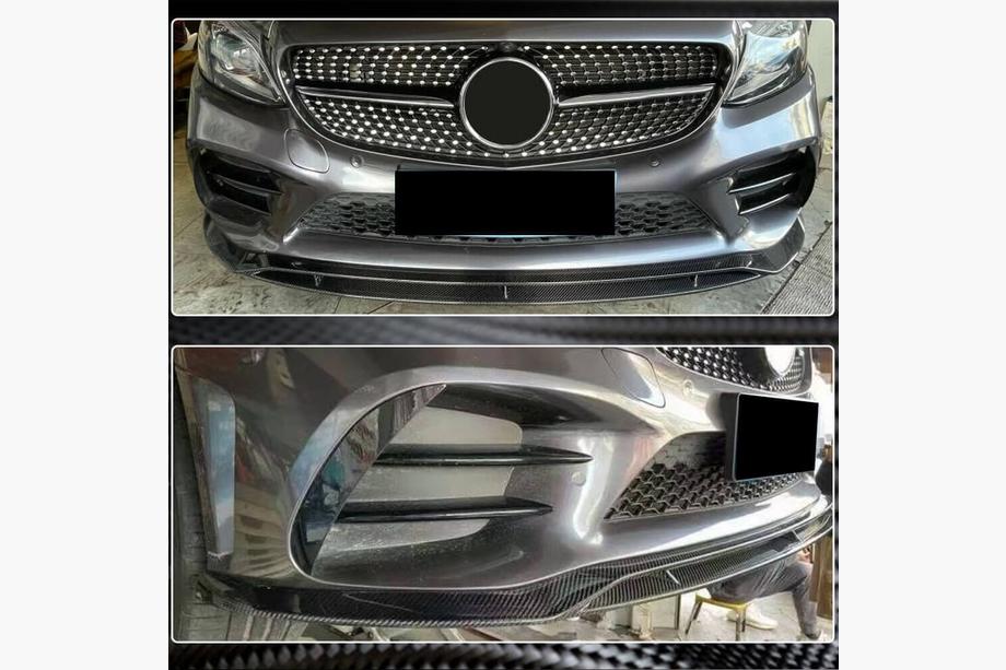 Mercedes C-class W205 2014–2021 Karbonový lip na predný nárazník (2019-2021, Carbon) Fotografia 4