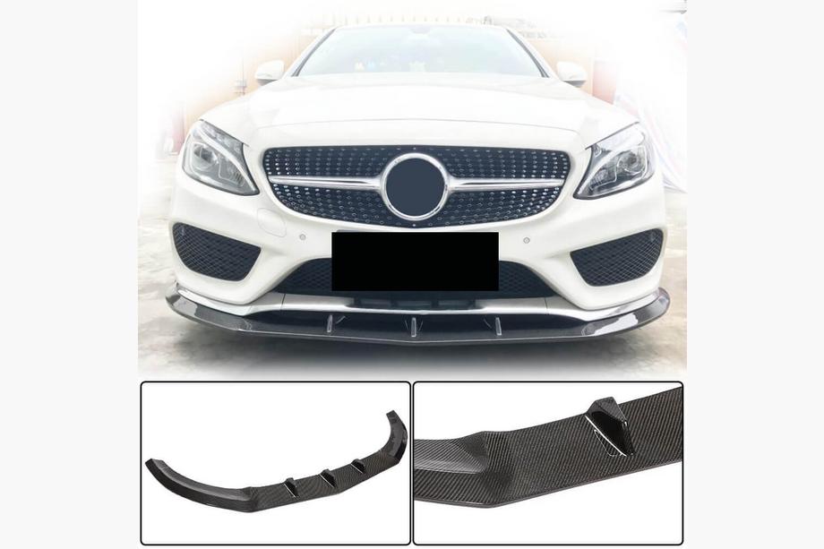 Mercedes C-class W205 2014–2021 Lem na predný nárazník Lip V3 (pre C43 AMG 2015-2019, karbón) Fotografia 1