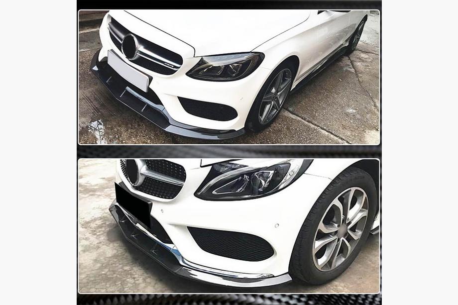 Mercedes C-class W205 2014–2021 Lem na predný nárazník Lip V3 (pre C43 AMG 2015-2019, karbón) Fotografia 4