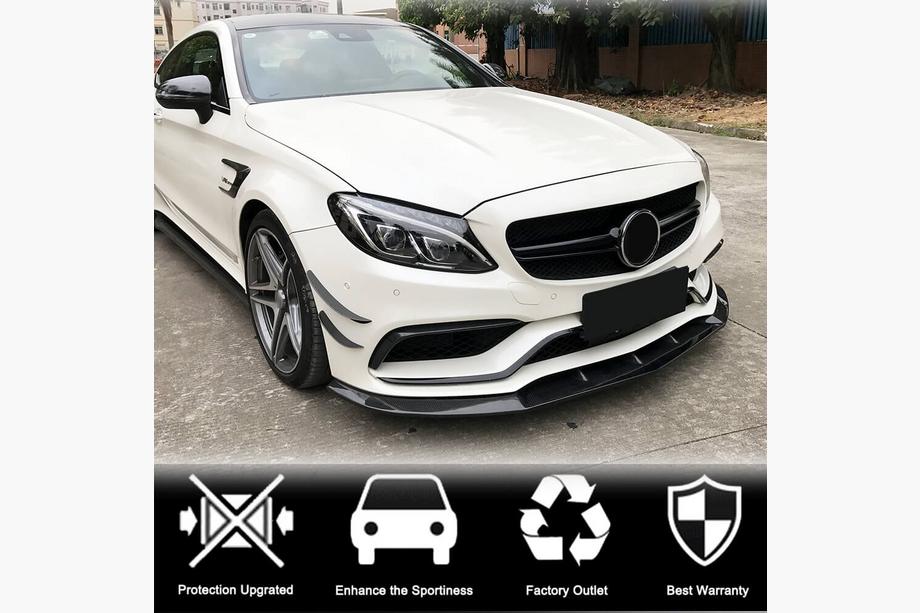 Mercedes C-class W205 2014–2021 Karbonová lišta predného nárazníka Lip V3 (pre SD C63 AMG 2015-2019, karbón) Fotografia 3