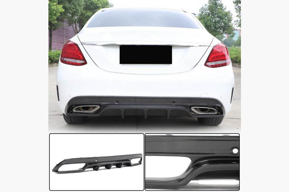 Mercedes C-class W205 2014–2021 Difúzor zadného nárazníka (pre SD C43/C63 AMG 2015-2019, karbón) Image