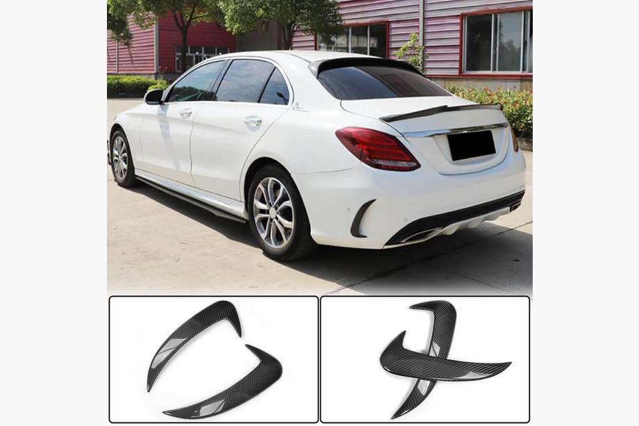 Mercedes C-class W205 2014–2021 Lišty na zadný nárazník (pre SD C43/C63 AMG 2015-2019, karbón) Fotografia 1