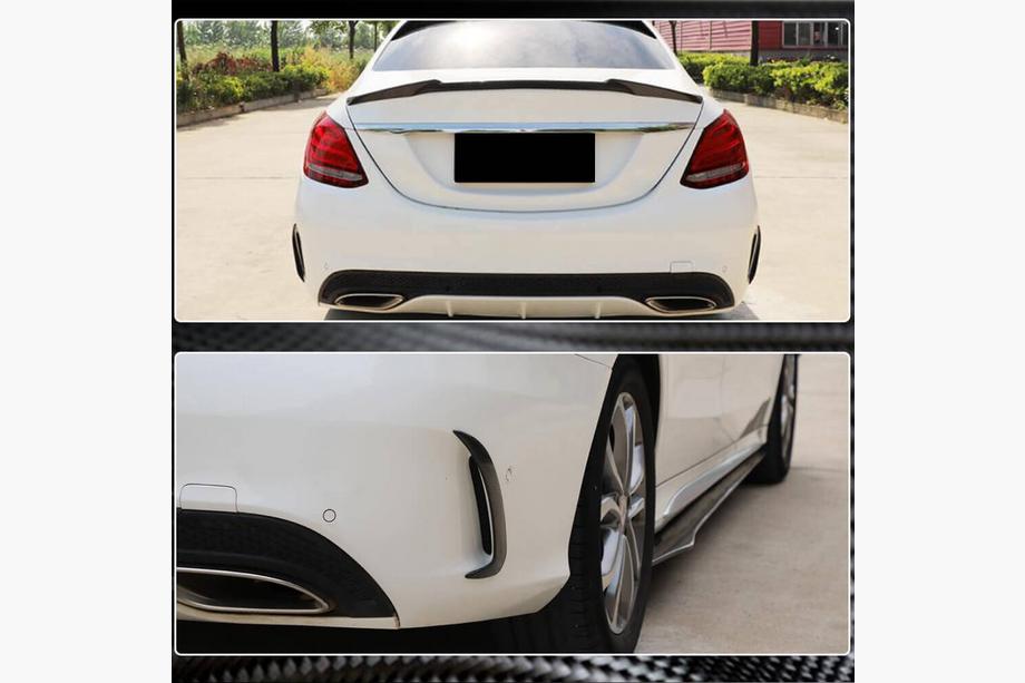 Mercedes C-class W205 2014–2021 Lišty na zadný nárazník (pre SD C43/C63 AMG 2015-2019, karbón) Fotografia 4