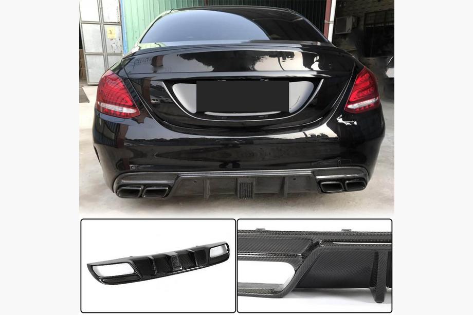 Mercedes C-class W205 2014–2021 Difúzor zadného nárazníka V3 (pre SD C43/C63 AMG 2015-2019, karbón) Image