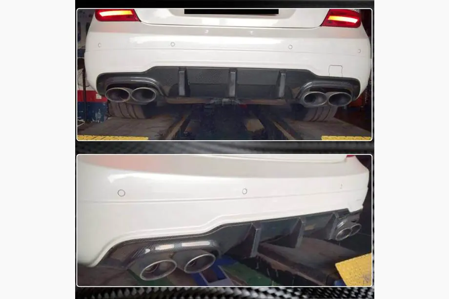 Mercedes trieda C W204 2007–2015 Difúzor zadného nárazníka V3 (pre AMG SD/Coupe 2012-2014, karbón) Fotografia 3