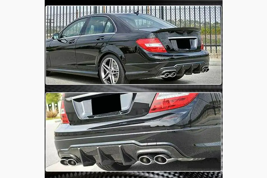 Mercedes trieda C W204 2007–2015 Difúzor zadného nárazníka V3 (pre AMG SD/Coupe 2012-2014, karbón) Fotografia 4