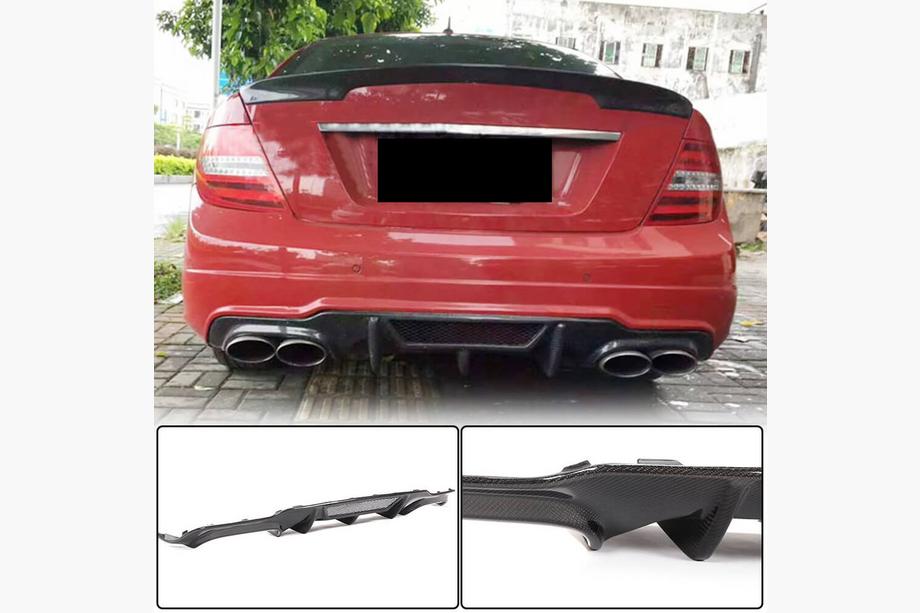 Mercedes trieda C W204 2007–2015 Difúzor zadného nárazníka V4 (pre AMG SD/Coupe 2012-2014, karbón) Image