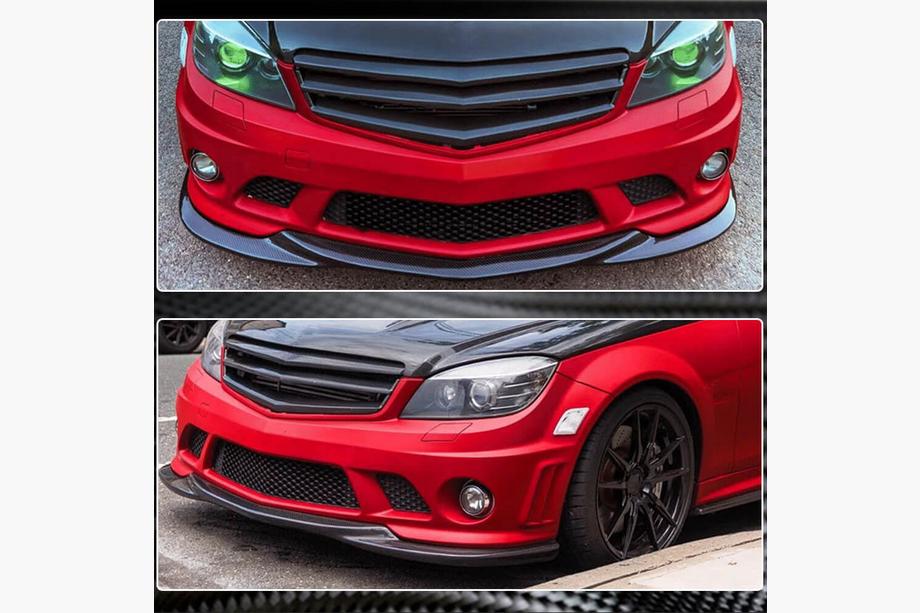 Mercedes trieda C W204 2007–2015 Lip lišta predného nárazníka Lip V3 (pre AMG 2008-2011, karbón) Fotografia 4