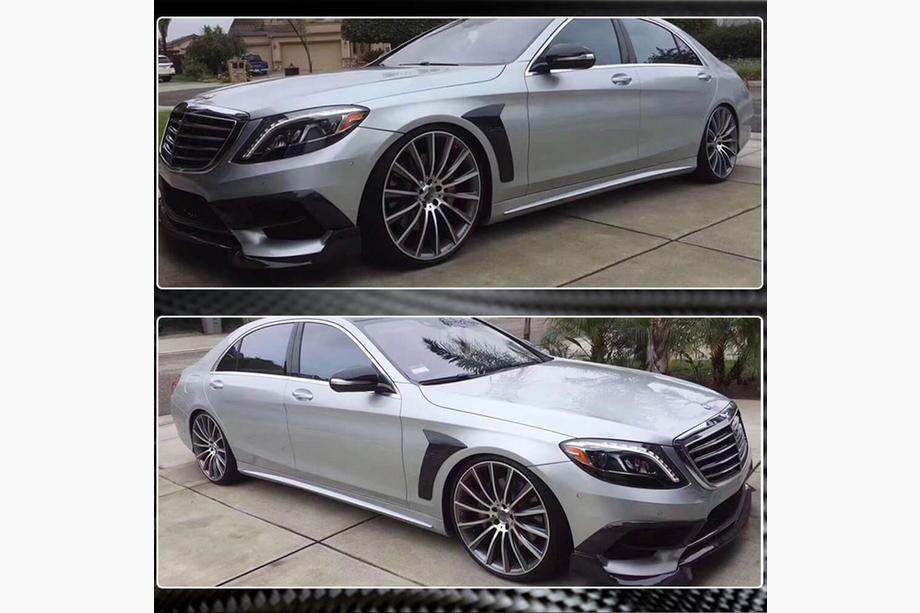 Mercedes S-class W222 2013–2022 Karbonové kryty predných blatníkov (pre 2014-2017, Carbon) Fotografia 5
