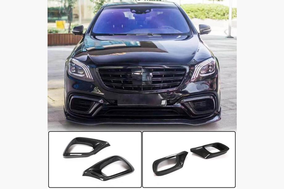 Mercedes S-class W222 2013–2022 Karbonové vložky predného nárazníka (pre AMG 2018-2021) Fotografia 1