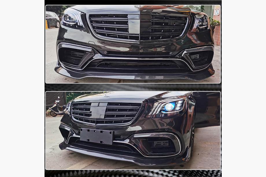Mercedes S-class W222 2013–2022 Karbonové vložky predného nárazníka (pre AMG 2018-2021) Fotografia 4