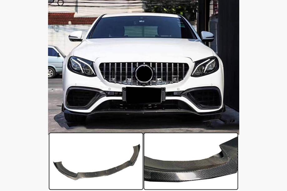 Mercedes Trieda E W213 2016–2023 Predný lip na nárazník Lip V1 (pre E63 AMG 2016-2019, karbón) Fotografia 1