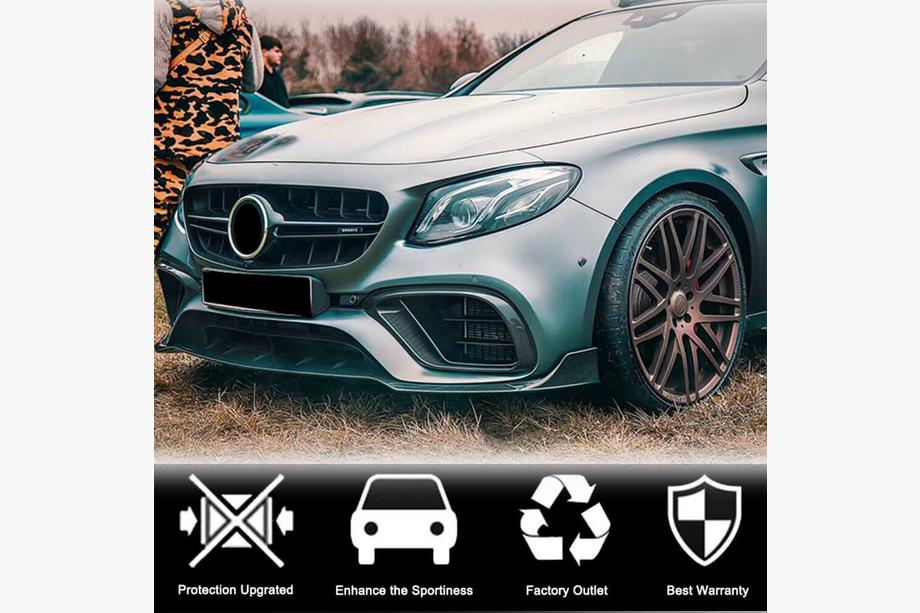 Mercedes Trieda E W213 2016–2023 Predný lip na nárazník Lip V1 (pre E63 AMG 2016-2019, karbón) Fotografia 2