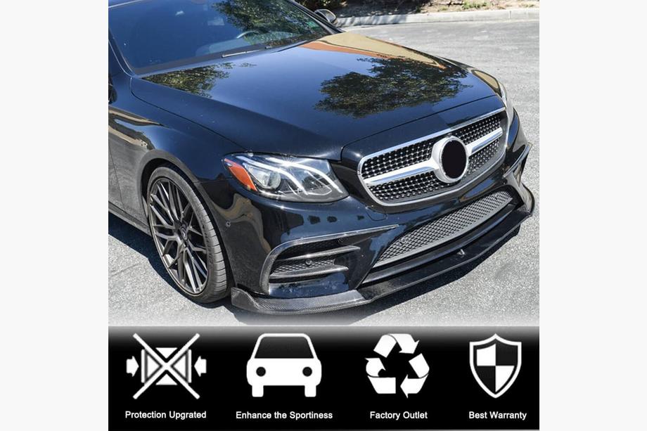 Mercedes Trieda E W213 2016–2023 Predný nárazníkový lip Lip V1 (pre AMG-Line / E43 AMG 2016-2019, karbón) Fotografia 2