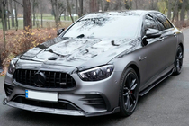 Mercedes Trieda E W213 2016–2023 Lišta predného nárazníka – lip spoiler (pre AMG-Line 2020+, suchý karbón) fotografia 4