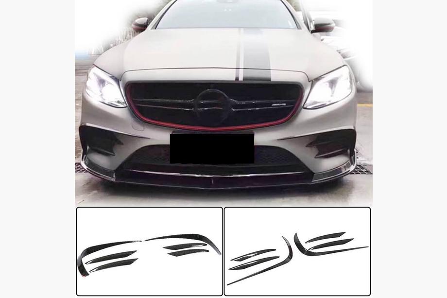 Mercedes Trieda E W213 2016–2023 Karbónové kryty predného nárazníka V1 (pre E43 AMG 2016-2019, karbón) Image