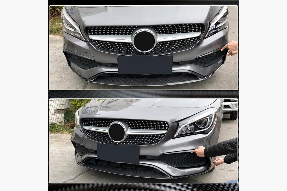 Mercedes CLA C117 2013–2019 Karbonová lišta predného nárazníka Lip (pre AMG-Line SD 2017-2019, carbon) Fotografia 4