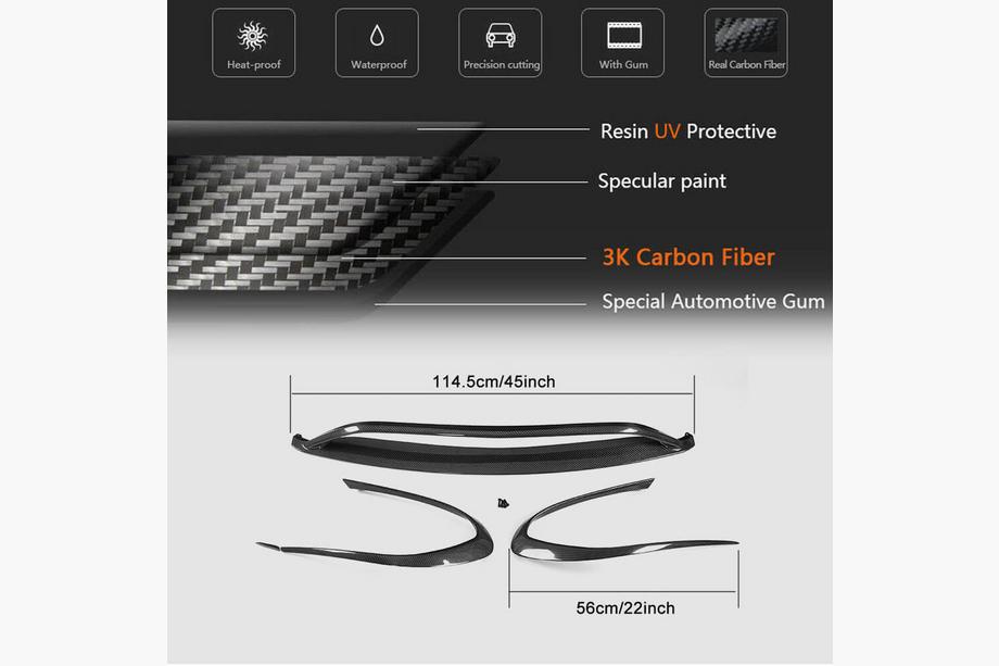 Mercedes CLA C117 2013–2019 Karbonová lišta predného nárazníka Lip (pre AMG-Line SD 2017-2019, carbon) Fotografia 6
