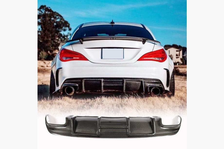 Mercedes CLA C117 2013–2019 Difúzor zadného nárazníka V1 (pre AMG-Line / CLA45 AMG, karbón) Image