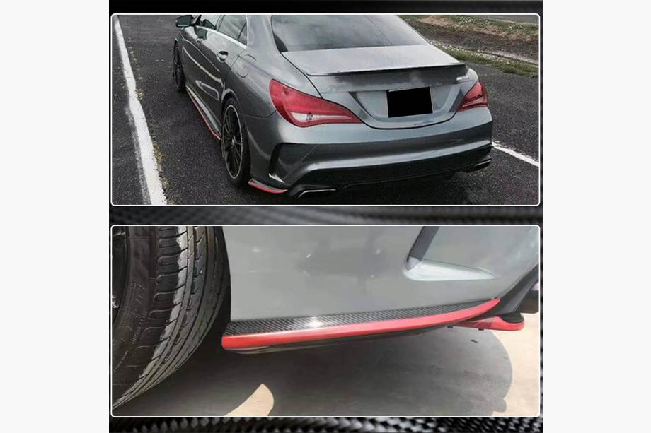 Mercedes CLA C117 2013–2019 Karbónové lišty na zadný nárazník V2 (pre AMG-Line / CLA45 AMG SD) Fotografia 9
