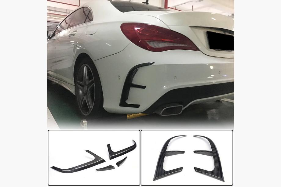 Mercedes CLA C117 2013–2019 Karbonové lišty zadného nárazníka (pre AMG-Line / CLA45 AMG SD 2013-2016) Image