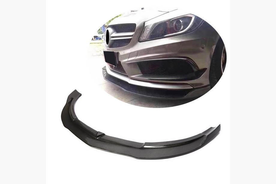 Mercedes A-class W176 2012–2018 Karbonová lišta predného nárazníka Lip V1 (pre AMG-Line / A45 AMG HB 2013-2015) Fotografia 1
