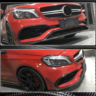 Lip na predný nárazník (pre AMG-Line / A45 AMG HB 2016-2018, karbón) fotografia 3