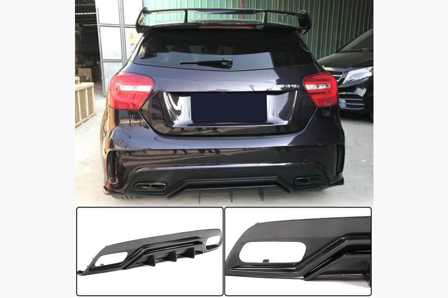 Mercedes A-class W176 2012–2018 Difúzor zadného nárazníka V2 (pre AMG-Line / A45 AMG HB) Image