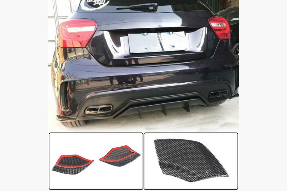 Mercedes A-class W176 2012–2018 Kryty zadného nárazníka Flap (pre AMG-Line / A45 AMG HB, karbón) Image