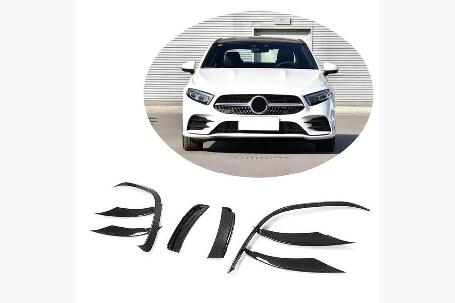 Mercedes A-class W177 2018– Lišty na predný nárazník (pre AMG-Line SD 2018-2021, karbón) Image