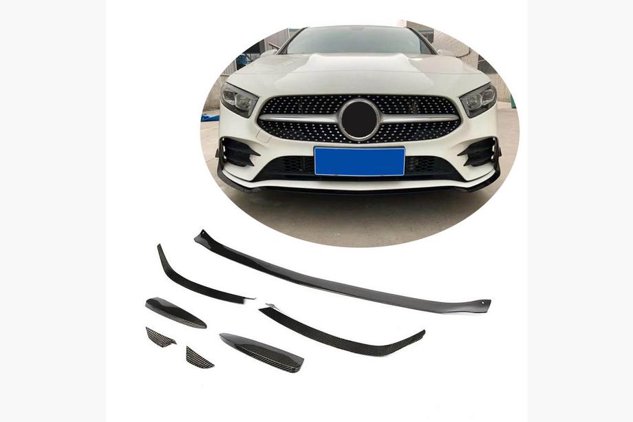 Mercedes A-class W177 2018– Karbonový lip na predný nárazník Lip V1 (pre AMG-Line SD 2018-2021, karbón) Image