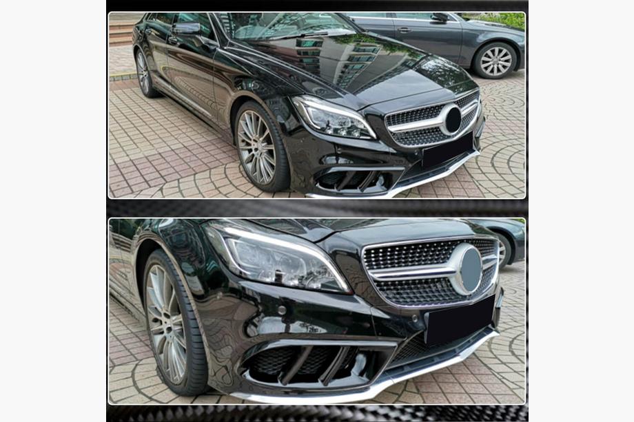 Mercedes CLS C218 2011–2018 Karbonové lišty na predný nárazník (pre AMG-Line SD 2015-2018) Fotografia 3