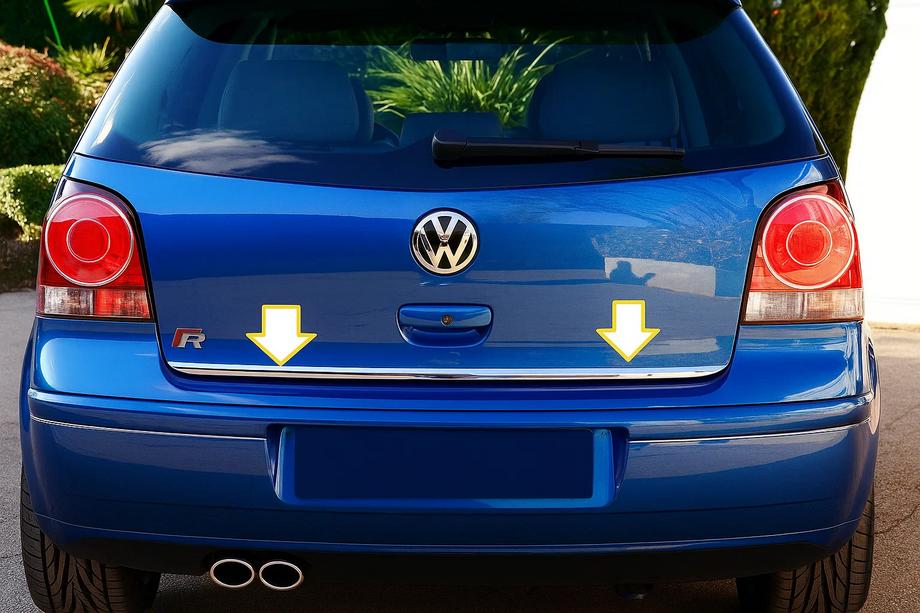 Volkswagen Polo 2001–2009 Lišta hrany kufra 2005-2009 (nerez) Image