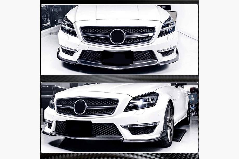 Mercedes CLS C218 2011–2018 Predný nárazníkový lip Lip V1 (pre CLS63 AMG SD 2011-2014, karbón) Fotografia 3