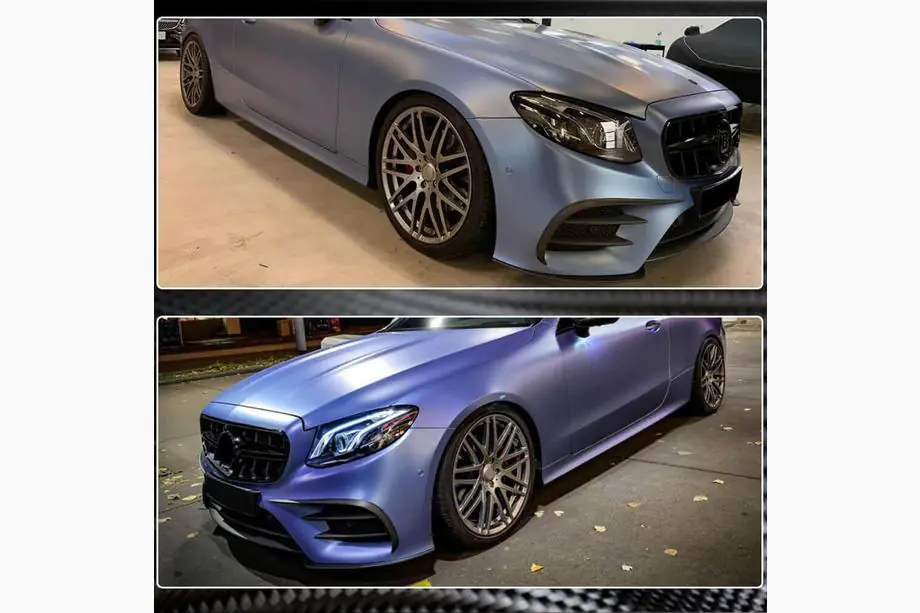 Mercedes E-class coupe C238 2016–2024 Karbonová lišta predného nárazníka Lip (pre AMG-Line 2017-2019) Fotografia 4
