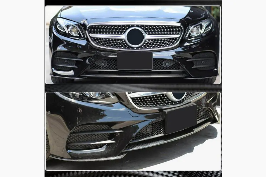Mercedes E-class coupe C238 2016–2024 Karbonová lišta predného nárazníka Lip (pre AMG-Line 2017-2019) Fotografia 5
