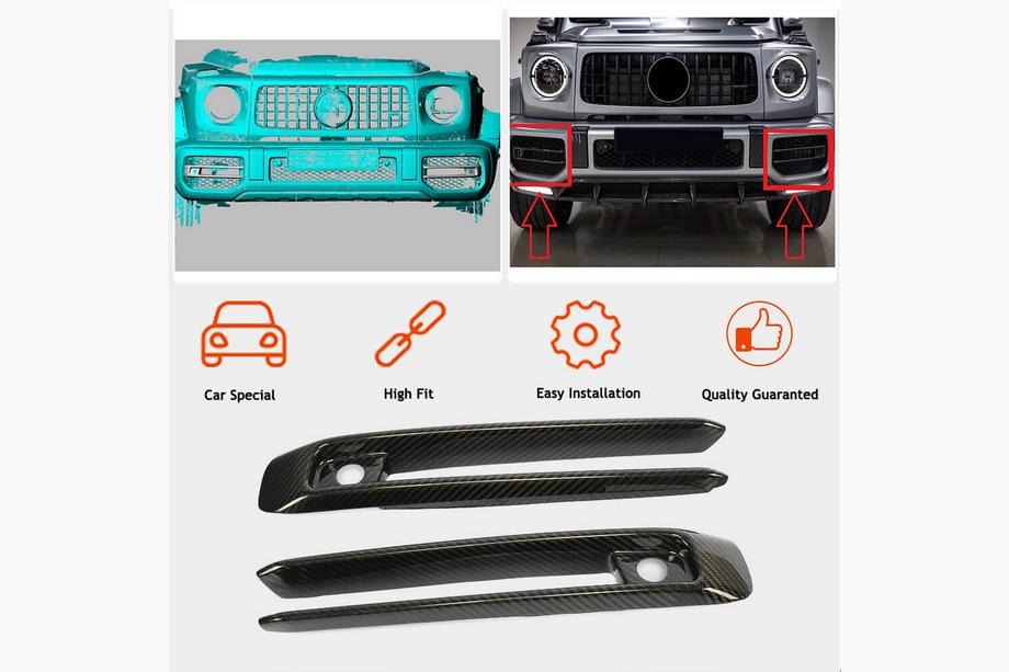 Mercedes G-Class W463 2018–2024 Karbonové kryty hmloviek (pre G63 AMG) Fotografia 2