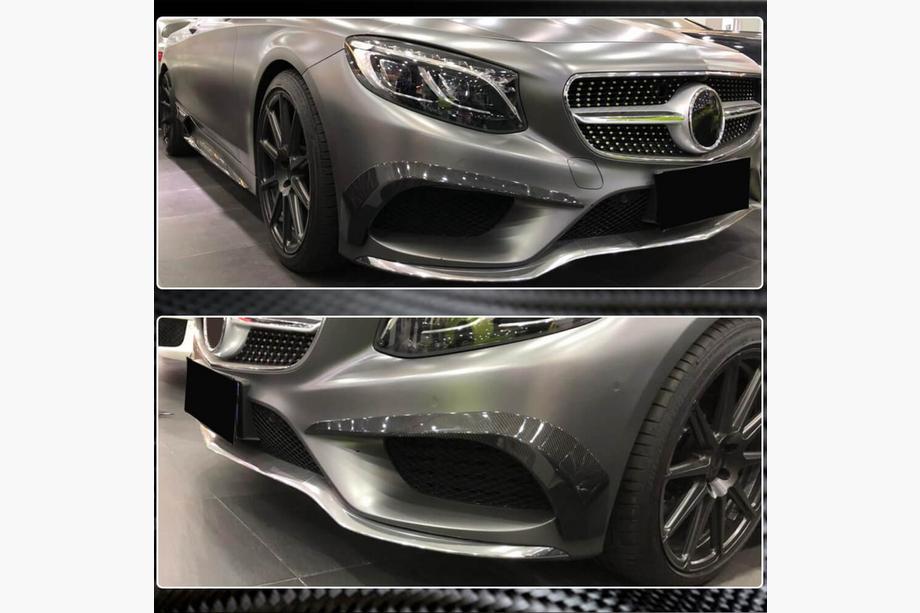 Mercedes S-class C217 Coupé 2014–2020 Vložky do predného nárazníka (pre AMG-Line 2015-2018, karbón) Fotografia 4