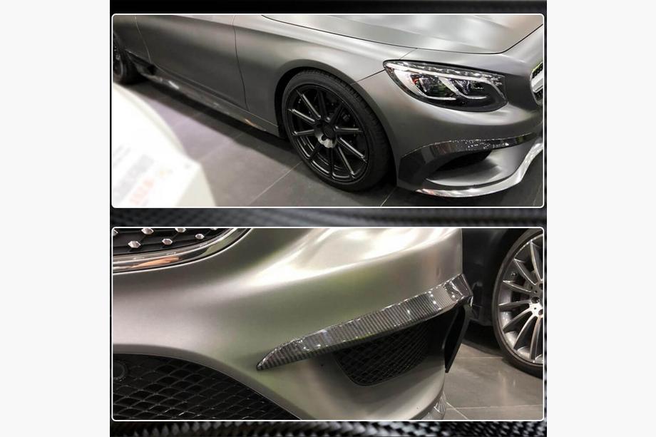 Mercedes S-class C217 Coupé 2014–2020 Vložky do predného nárazníka (pre AMG-Line 2015-2018, karbón) Fotografia 5