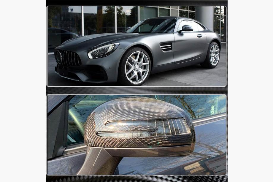 Mercedes AMG GT C190/R190 2014–2022 Kryty zrkadiel (suchý karbón) Fotografia 4