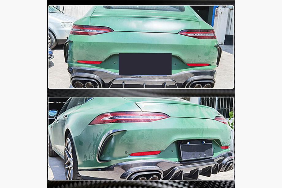 Mercedes AMG GT 4 X290 2018– Kryty zadného nárazníka V2 (pre GT63 2018-2022, karbón) Fotografia 4