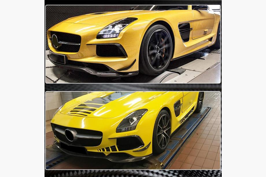 Mercedes SLS C197 2010–2014 Predný lip spojler na nárazník (Karbon) Fotografia 4