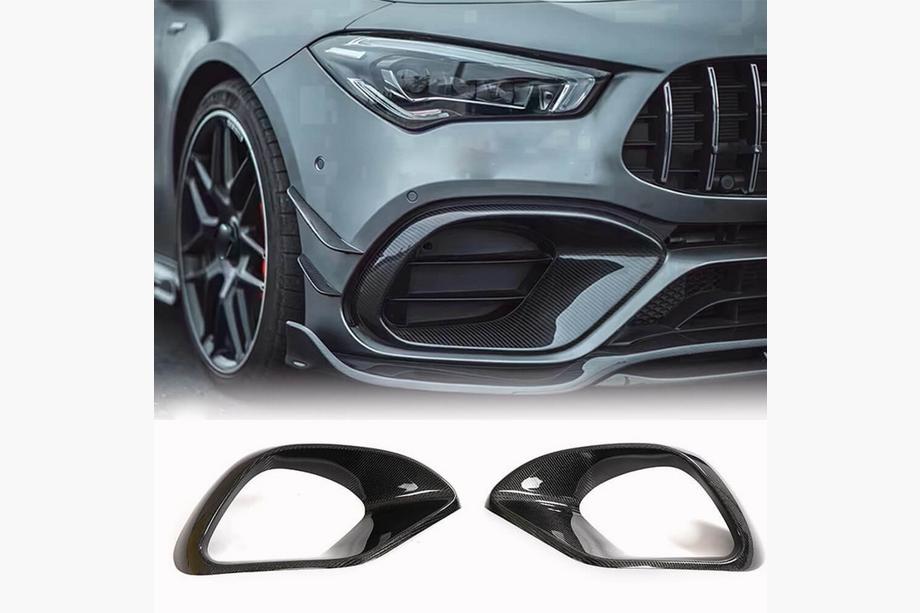 Mercedes CLA C118 2019– Karbonové lišty na predný nárazník (pre CLA45 AMG SD, Carbon) Fotografia 1