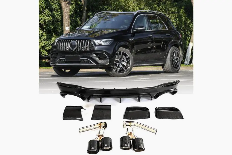 Mercedes GLE W167 2018– Zadný difúzor s koncovkami výfuku GLE63 Carbon (2018-2026) Fotografia 1
