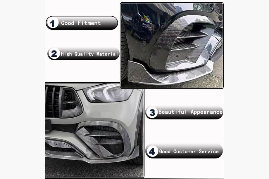Mercedes GLE W167 2018– Lip spojler predného nárazníka (pre GLE53/AMG-Line 2019-2023, karbón) Fotografia 3