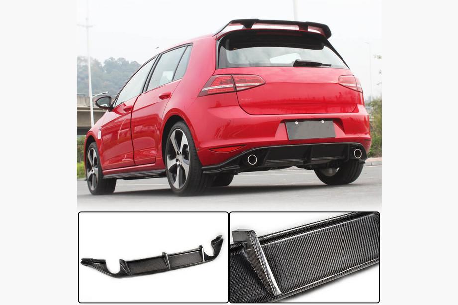Volkswagen Golf 7/E-Golf 2012–2020 Difúzor zadného nárazníka V3 (pre Base/GTI HB 2012-2017, karbón) Image