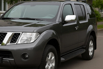 Nissan Pathfinder R51 2005–2014 Chromové kryty spätných zrkadiel (2 ks, nerez) fotografia 1