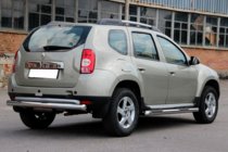 Renault Duster 2008–2017 Rovný zadný ochranný rám (nerez) fotografia 2